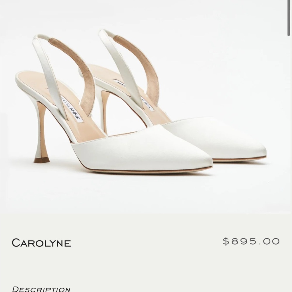 Manolo Blahnik for Danielle Frankel Carolyne 90mm Pearl Slingback Heels